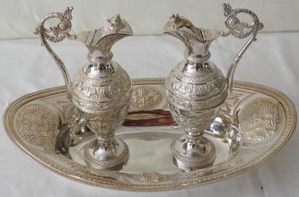 French antique solid silver Baroque Chapel Set